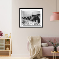 Historic Framed Print, [Bactrian camels of a military caravan on the Amur River],  17-7/8" x 21-7/8"