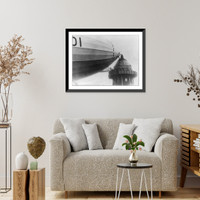 Historic Framed Print, M.P's walking on to Airship gangplank, Cardington, Eng.,  17-7/8" x 21-7/8"