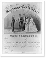 Historic Framed Print, Marriage certificate,  17-7/8" x 21-7/8"