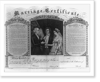 Historic Framed Print, Marriage certificate - 2,  17-7/8" x 21-7/8"