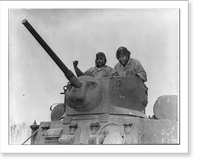 First official photo of African American marines in tank turret during World War II Classic, Vintage Wall Art