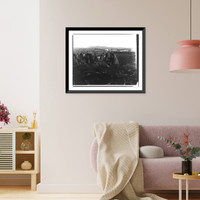 Historic Framed Print, [Russian dead strewn over the ground awaiting burial in one common grave - siege of Port Arthur],  17-7/8" x 21-7/8"