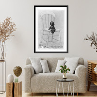 Caricature of an African American child crying and sitting on chair; image caption reads I don't want no white milk, I want my bottle of ink"" Classic, Historic Print