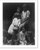 Historic Framed Print, [Group of seven children],  17-7/8" x 21-7/8"