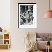 Historic Framed Print, King and Queen (Eng'l) leaving St. George's Chapel (Coronation),  17-7/8" x 21-7/8"