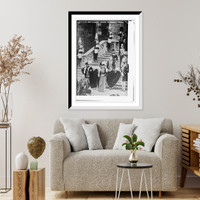 Historic Framed Print, King and Queen (Eng'l) leaving St. George's Chapel (Coronation),  17-7/8" x 21-7/8"