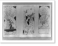 Historic Framed Print, [Sketch of peacocks on shutters for the Peacock Room],  17-7/8" x 21-7/8"