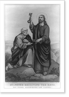 St. Peter receiving the keys: San Pedro recibiendo las llaves, Vintage Poster