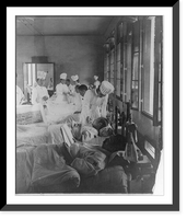 Historic Framed Print, [Japanese nurses attending to wounded soldiers in a hospital ward],  17-7/8" x 21-7/8"