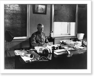 Historic Framed Print, [Major General John J. Pershing, half-length portrait, seated at desk],  17-7/8" x 21-7/8"