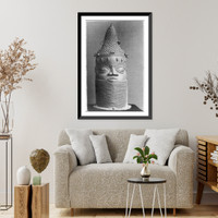 Historic Framed Print, [Benin bronze head, 17th century],  17-7/8" x 21-7/8"