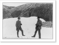 John Muir and John Burroughs, full-length portrait, standing on snow Classic, Historic Print