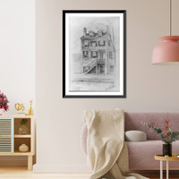 Historic Framed Print, [Buildings and sites in Washington, D.C. Surratt House, perspective rendering],  17-7/8" x 21-7/8"