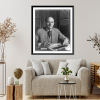 Historic Framed Print, [David E. Lilienthal, half-length portrait, seated at desk],  17-7/8" x 21-7/8"