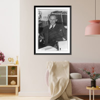 Historic Framed Print, [Harry L. Hopkins, half-length portrait, seated],  17-7/8" x 21-7/8"