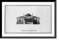 Design of a city hall proposed to be built in New York. Elevation of the principal front, Antique Print