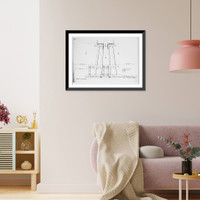 Steam engine, Washington Navy Yard, Washington, D.C. End framing elevation Classic, Vintage Poster