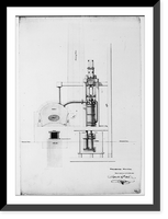Steam engine, Washington Navy Yard, Washington, D.C. Transverse elevation of boiler, cistern, etc. Classic, Vintage Print
