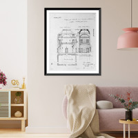 Historic Framed Print, [United States Capitol, Washington, D.C. Senate Chamber Lobby, north wing, plan & section],  17-7/8" x 21-7/8"