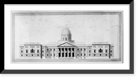 Historic Framed Print, [United States Capitol, Washington, D.C. East front elevation, rendered],  17-7/8" x 21-7/8"
