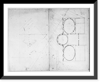 House (Tudor Place") for Thomas and Martha Custis Peter, 1644 31st Street, N.W., Georgetown, Washington, D.C. Floor plan and sketched elevation", Vintage Wall Art