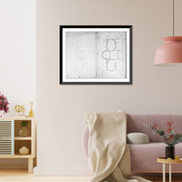 House (Tudor Place") for Thomas and Martha Custis Peter, 1644 31st Street, N.W., Georgetown, Washington, D.C. Floor plan and sketched elevation", Vintage Wall Art