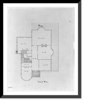 Historic Framed Print, [House with an L-shaped piazza. Chamber and ground - floor plans] - 2,  17-7/8" x 21-7/8"