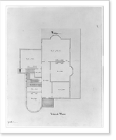 Historic Framed Print, [House with an L-shaped piazza. Chamber and ground - floor plans] - 2,  17-7/8" x 21-7/8"