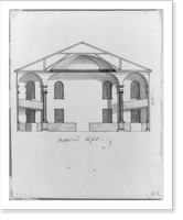 Hollis Street Church, Boston, Mass. Interior sectional elevation of pulpit end, Antique Poster