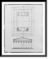 Historic Framed Print, [Girard College, Philadelphia, Pa. Plan and elevation],  17-7/8" x 21-7/8"