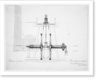 Steam engine, Washington Navy Yard, Washington, D.C. Transverse section of engine, Historic Print