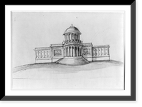 United States Capitol, Washington, D.C. West front elevation sketch, rendered, Antique Wall Art