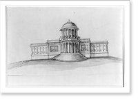 United States Capitol, Washington, D.C. West front elevation sketch, rendered, Antique Wall Art