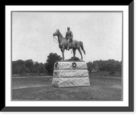 Historic Framed Print, [George Gordon Meade, 1815-1872, statue at Gettysburg, Pa. full-length, mounted on horseback],  17-7/8" x 21-7/8"
