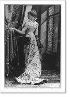 Historic Framed Print, [Sarah Bernhardt, 1844-1923, full-length portrait, standing, left profile],  17-7/8" x 21-7/8"