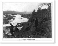 Historic Framed Print, Great Falls, Potomac River,  17-7/8" x 21-7/8"
