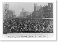 Crowds at 15th & Penna. Ave. before the Suffragette Parade, March 3, 1913, Vintage Print