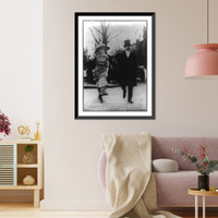 Nicholas Longworth, full-length portrait, walking with Mrs. Longworth, Vintage Poster