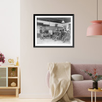 Historic Framed Print, [Hampton Institute, Va. - studying Whittier],  17-7/8" x 21-7/8"