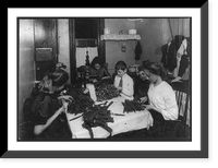 Historic Framed Print, Jewish family working on garters in kitchen for tenement home. (For complete details see Miss E.C. Watson's report.) Location: New York, New York (State),  17-7/8" x 21-7/8"