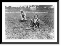 Historic Framed Print, Fanny Breto. Said 9 years old. Was picking with her father on a private bog near Bang's bog. Location: Wareham, Massachusetts.,  17-7/8" x 21-7/8"