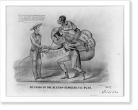 Historic Framed Print, Re-union on the Secesh-Democratic plan,  17-7/8" x 21-7/8"