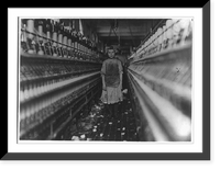 Historic Framed Print, Little spinner in Globe Cotton Mill, Augusta, Ga. Overseer said she was regularly employed. Location: Augusta, Georgia. - 2,  17-7/8" x 21-7/8"