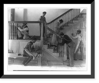 Students at work on a house built largely by them, Vintage Poster