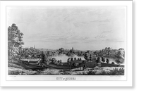 Historic Framed Print, City of Aurora 1869,  17-7/8" x 21-7/8"