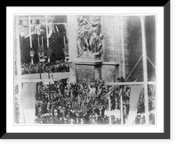 Unfurling the American flag under the Arc de Triomphe, Paris, July 14, 1919, Antique Print