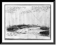 Historic Framed Print, Attack upon George & Federick's towns by a detachment of boats from The R. Hon. Sir T. B. Warrens squadron under Rear Admiral Cockburn in April 1813,  17-7/8" x 21-7/8"