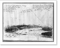 Historic Framed Print, Attack upon George & Federick's towns by a detachment of boats from The R. Hon. Sir T. B. Warrens squadron under Rear Admiral Cockburn in April 1813,  17-7/8" x 21-7/8"