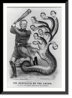 Historic Framed Print, The Hercules of the Union, slaying the great dragon of secession,  17-7/8" x 21-7/8"