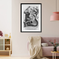 Historic Framed Print, The Hercules of the Union, slaying the great dragon of secession,  17-7/8" x 21-7/8"